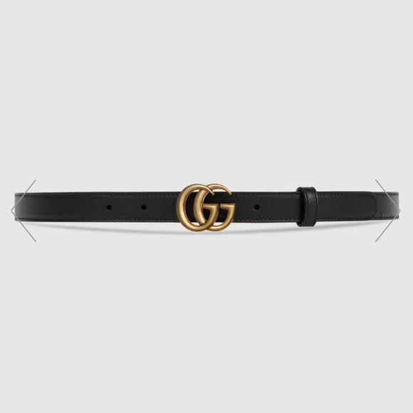 Gucci Leather Belt With Double G buckle - Thin main image 9